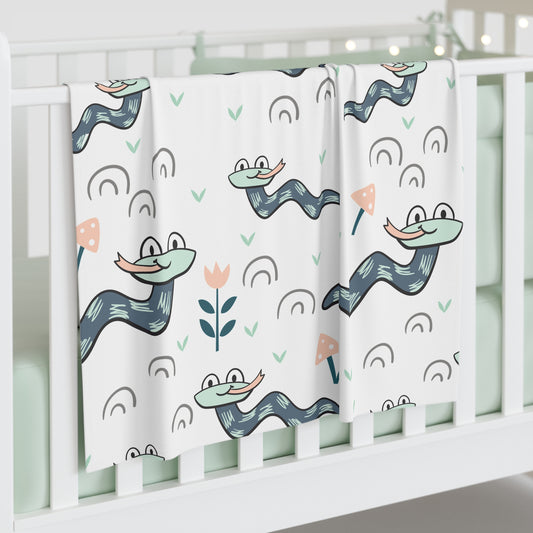 Playful Snake Baby Swaddle Blanket | Cozy Newborn Wrap & Baby Shower Gift