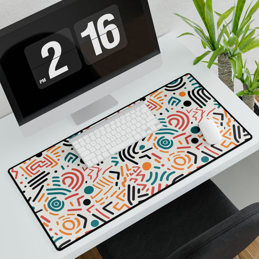Colorful Geometric Desk Mat | Contemporary Office Accessory & Home Office Gift