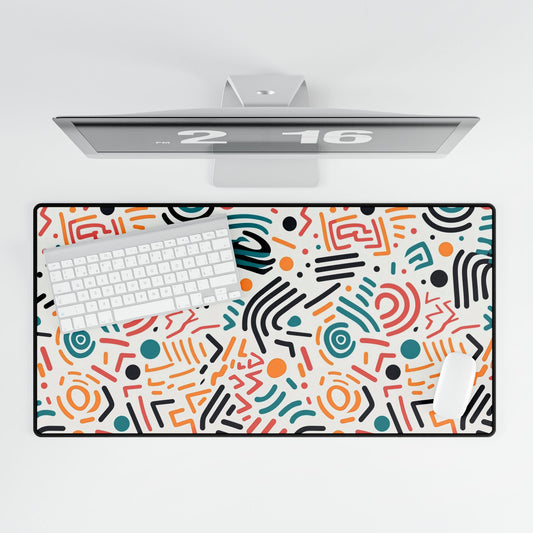 Colorful Geometric Desk Mat | Contemporary Office Accessory & Home Office Gift