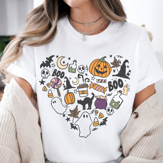 Halloween Ghosts & Pumpkins T- Shirt
