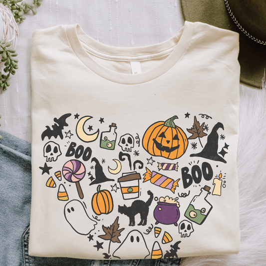 Halloween Ghosts & Pumpkins T- Shirt
